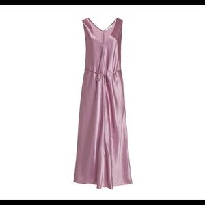 Vince Double V-Neck Satin Slip Dress